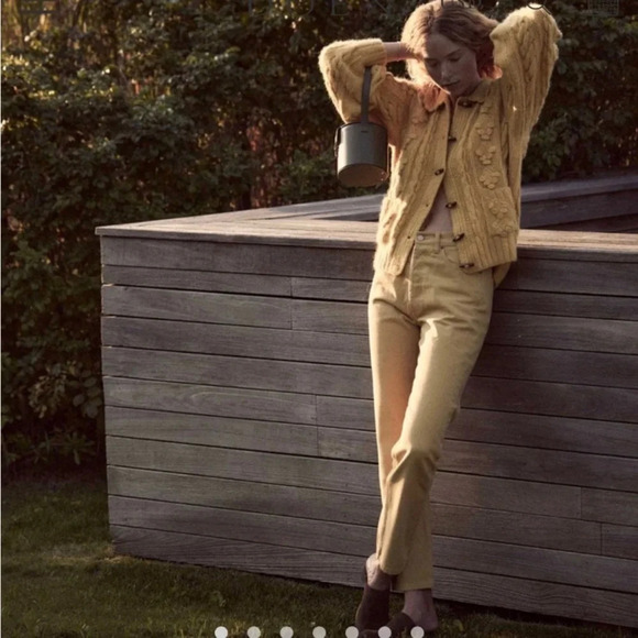 Doen ‘Diana’ Denim Jean Palomino Gold Fish‎ Pop Yellow 25 NWT NEW Mustard Jeans - Picture 3 of 12